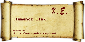 Klemencz Elek névjegykártya