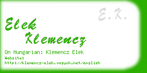 elek klemencz business card